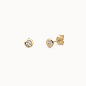 Diara Studios Ohrstecker Zarge mit Diamant in 585 er Gold