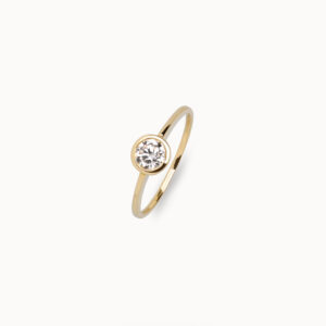 Diara Studios Zarge Ring mit Diamant in 585er Gelbgold