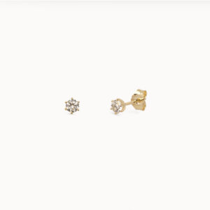 Diara Studios Krappe Ohrringe mit Diamant in 585er Gelbgold
