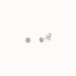 Diara Studios Ohrstecker Beaded Zarge mit Diamant in 585er Weissgold