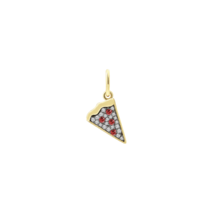 XENOX PIZZA Charm 925/- Sterlingsilber, 18k Vergoldung