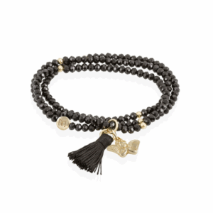 Marina Garcia Armband Zen in schwarz mit goldenem Engel