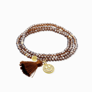 Marina Garcia Armband Zen Moka mit Smiley Anhänger