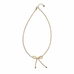 a Beautiful Story Wishful Schwarzer Onyx goldfarbige Halskette