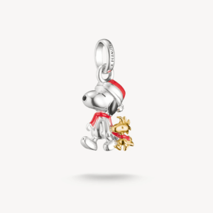 Thomas Sabo Charm Anhänger Snoopy mit Woodstock Santa vergoldet