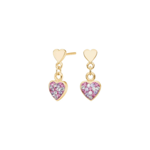 NOA KIDS Verg. Silber Ohrhänger Herz m. rosa mix