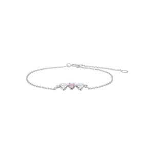 NOA KIDS Rhodinierte Silber Armband mit Herzen.