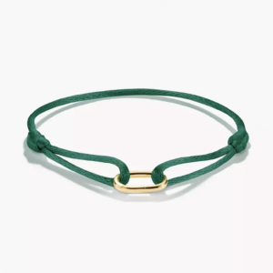 THOMAS SABO TEXTILARMBAND GRÜN CONNECT 18K VERGOLDUNG