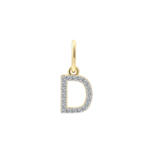 xenox D LETTER Charm 925/- Sterlingsilber, rhodiniert