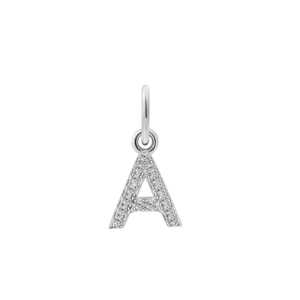 xenox A LETTER Charm 925/- Sterlingsilber, rhodiniert