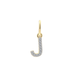 xenox J LETTER Charm 925/- Sterlingsilber, 18k Vergoldung