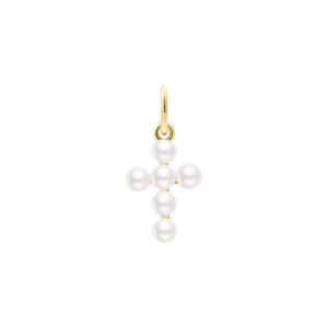 xenox KREUZ Charm 925/- Sterlingsilber, 18k Vergoldung