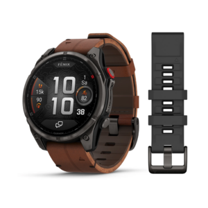 GARMIN fenix 8 Pro LTE mit braunem Lederarmband