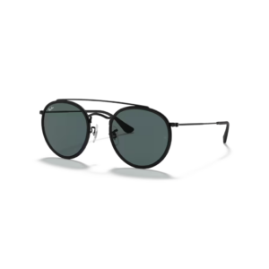 Ray Ban Sonnenbrille Double Round Bridge in schwarz