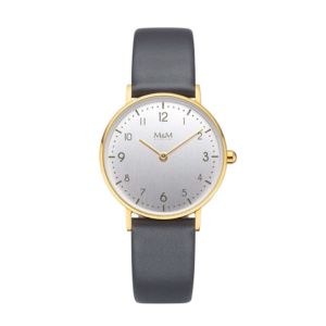 M&M Damenuhr Basic Line in grau/gold