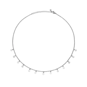 M&M PLÄTTCHEN HALSKETTE FINE LINE EDELSTAHL | MODELL 445 in silber