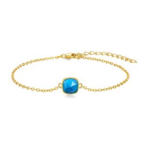 Silventi 925er Sterling Silber Armband Natural Glow in gold blau