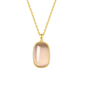 Silventi Sterling Silber Halskette Blush Essende in gelbgold und rosa