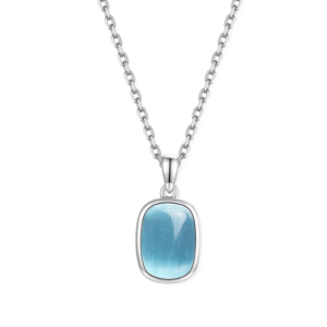 Silventi Halskette Blush Essence petite in silber mit türkisfarbenem Stein
