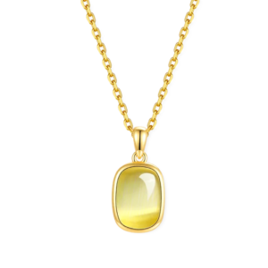 Silventi Halskette Blus Essence petite in gold mit gelbem Stein