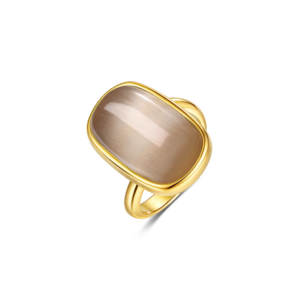 Silventi Sterling Silber Ring Blush Essence in gold und beige