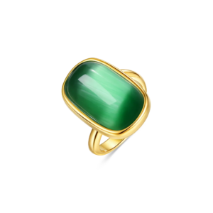 Silventi Sterling Silber Ring Blush Essence in gold und grün
