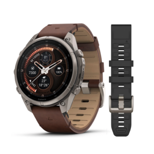 GARMIN fenix 9 Pro Saphire mit braunem Lederarmband 47mm