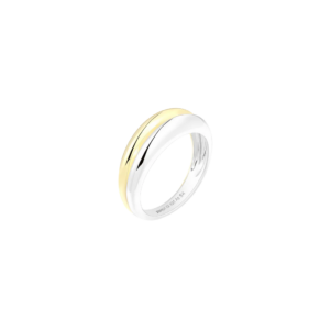 XENOX Double Twist Ring aus Sterlingsilber mit 18 K Vergoldung