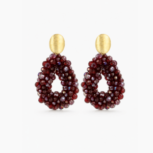 Lott.giovielli Ohrringe Drop Irregular Stones in Bordeaux rot