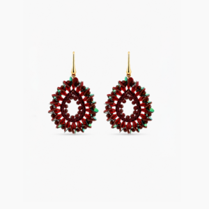 Lott.giovielli Ohrringe Drop Crystal Sequins Robin in Bordeaux rot