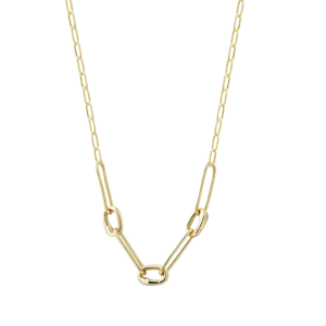 XENOX Charm Trio Halskette in 925er Sterlingsilber vergoldet