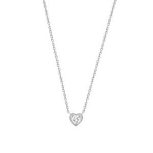 XENOX Halskette Heart Drop in 925er Sterlingsilber rhodiniert