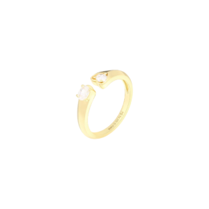 XENOX Ring Heart Drop in 925er Sterlingsilber gold